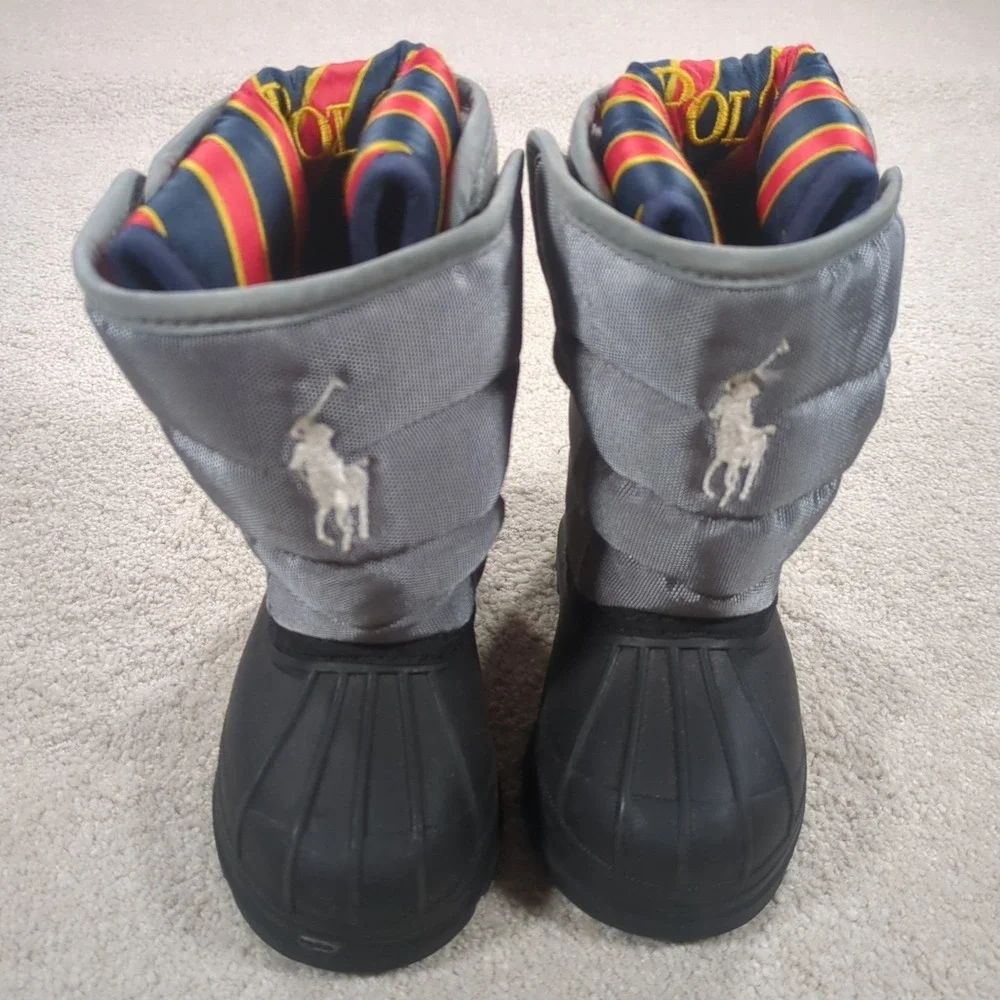 Polo Ralph Lauren Vancouver EZ Snow Boots Toddler‎ Unisex Size 5 Waterproof Gray